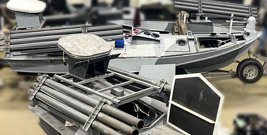 Изображение морских дронов Sea Baby, оснащенных системой "Град"