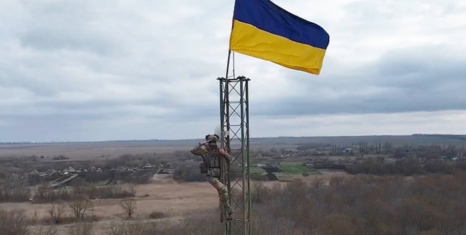 Флаг на КПП Бударки, ВСУ Бударки, пограничники Бударки, Стальная граница Харьковщина, ВСУ флаг Харьковщина