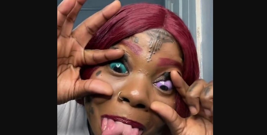 женщина ослепла от тату на глазах