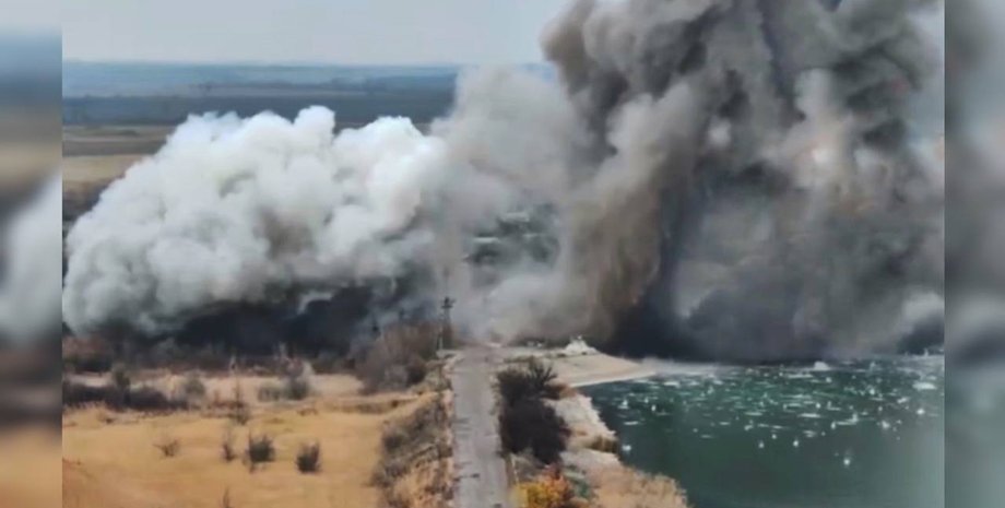 Подрыв дамбы Кураховского водохранилища
