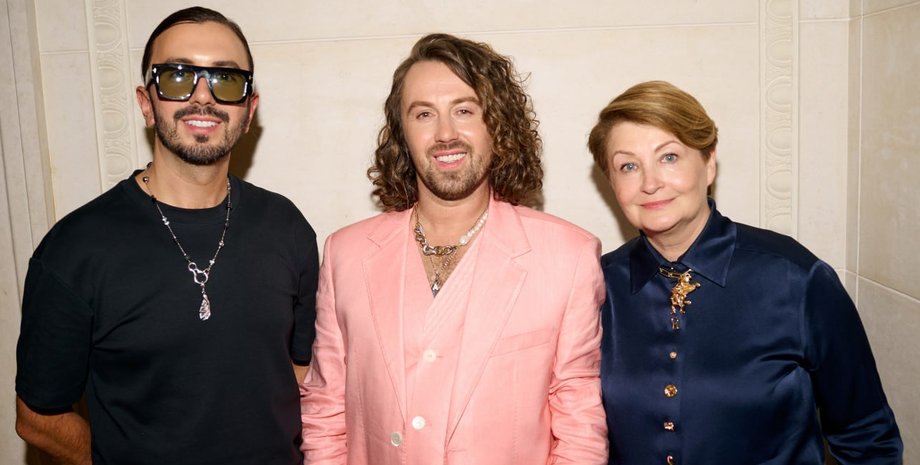 Андреас Белоус, Андрей Моськин и Ирина Данилевская на Ukrainian Fashion Week