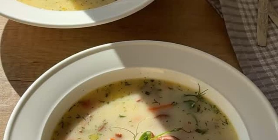 сливочный суп с колбасками, суп рецепт