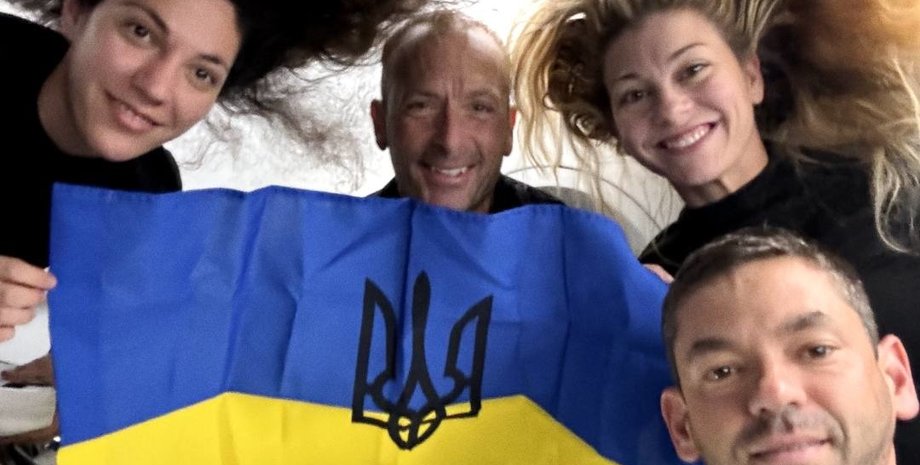 украинский флаг, желто-голубой флаг, космос, Джаред Айзекман, SpaceX, Polaris