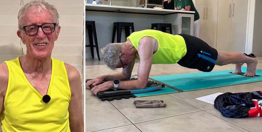 Рекорд зі стояння у планці дідусь рекордсмен