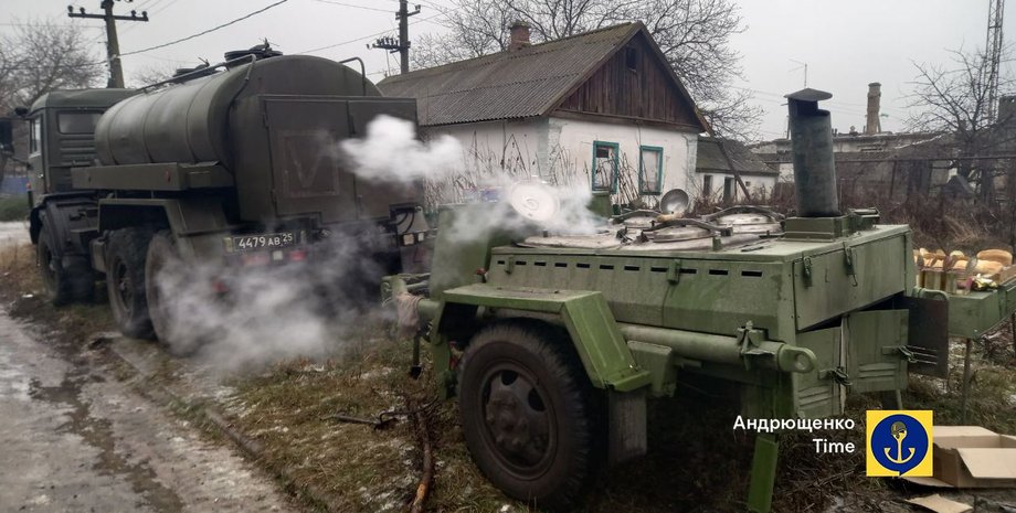 Польова кухня у Волновасі, Волноваха окупація, Волноваха ЗС РФ, Донецька область ЗС РФ, техніка ЗС РФ