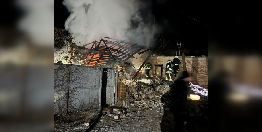 Будинок у Богодухові, 11 лютого руїни будинку у Богодухові, зруйновані "Шахедом" РФ 10 лютого