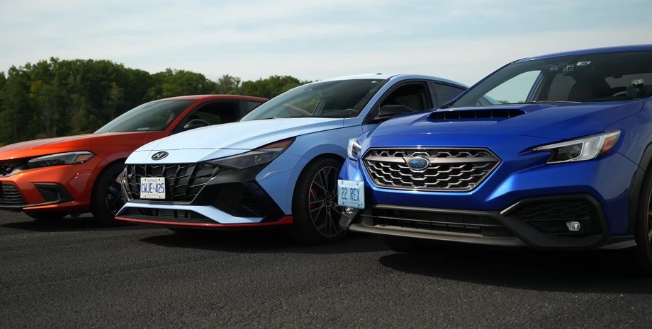 Hyundai Elantra N, Subaru WRX, Honda Civic Si, Авто, Автомобили, Драг-рейсинг, Гонки, Заезд, Видео, Блогеры