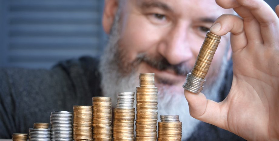 пенсия, деньги, монеты, дед