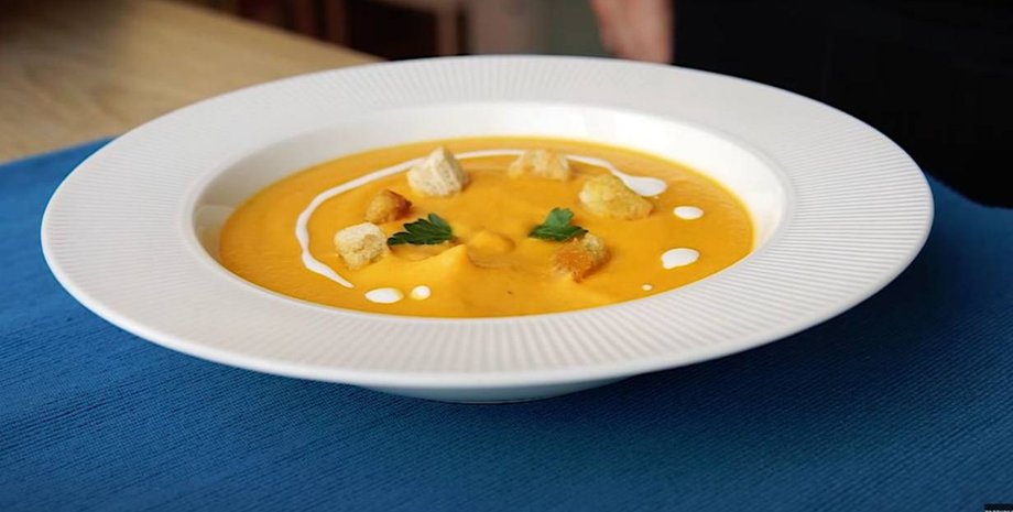 Морковный крем-суп с имбирем, морковный суп, имбирь, суп с имбирем