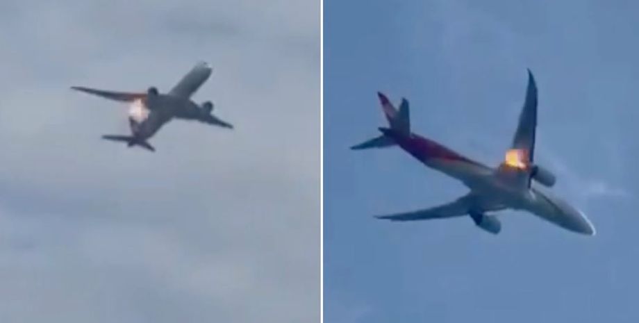 Рейс авиакомпании Hainan Airlines, аварийная посадка, столкновение с птицей, загорелся двигатель лайнера