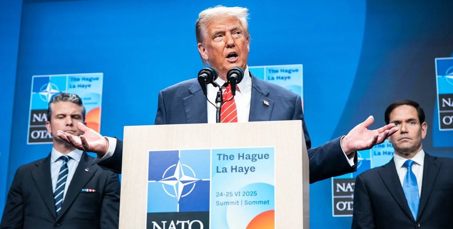 Гегсет, Трамп и Рубио на саммите НАТО в Гааге 24-25 апреля 2025 года