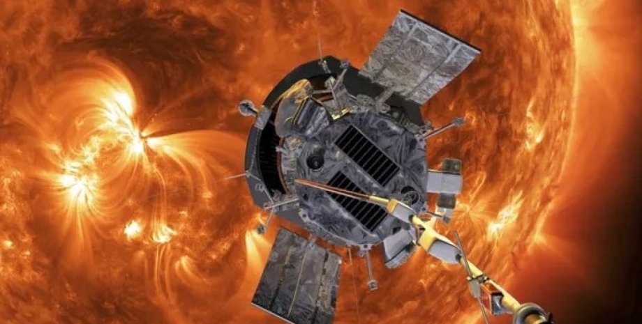 Солнечный зонд "Паркер" возле Солнца. Иллюстрация