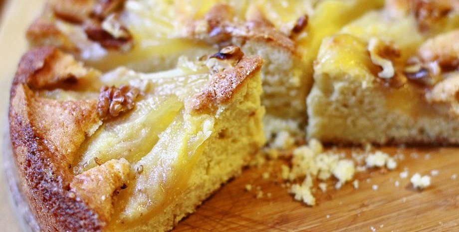 Пиріг із грушами, грушевий пиріг, пиріг рецепт, тісто з кокосовою стружкою