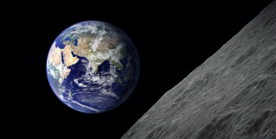 Луна, Земля, космос