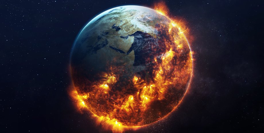 Земля, уничтожение, конец света, рисунок