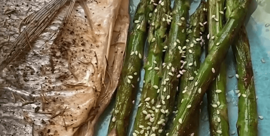 рыба, спаржа