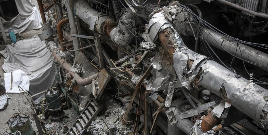 Зруйнована теплостанція в Україні ТЕЦ-3 після удару РФ по енергетиці України