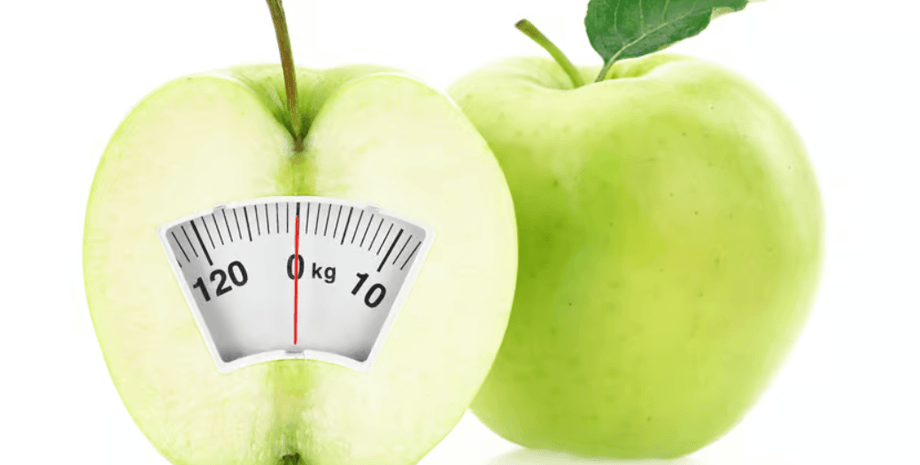 зайва вага, ваги, яблуко