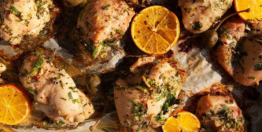 Курка з лимоном, лимонна курка, курка рецепт, як приготувати курку