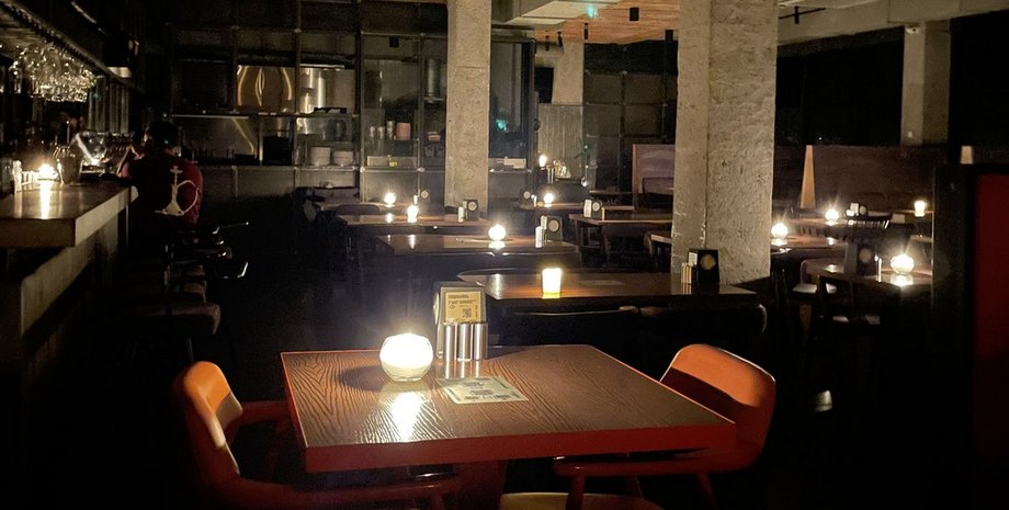 кафе без света, массированные обстрелы, выручка ресторанов и кафе, кафе адаптируются, энергоснабжение, генераторы, исследование