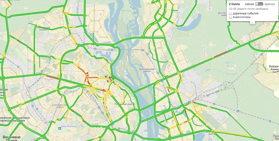 Скриншот "Яндекс. Пробки" в 12.35 четверга, 5 февраля