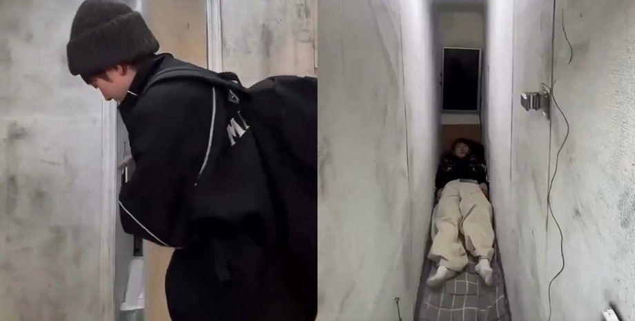 Крошечная кровать, розетка и телевизор: женщина показала "мини-квартиру" шириной в 40 см за $1 в месяц