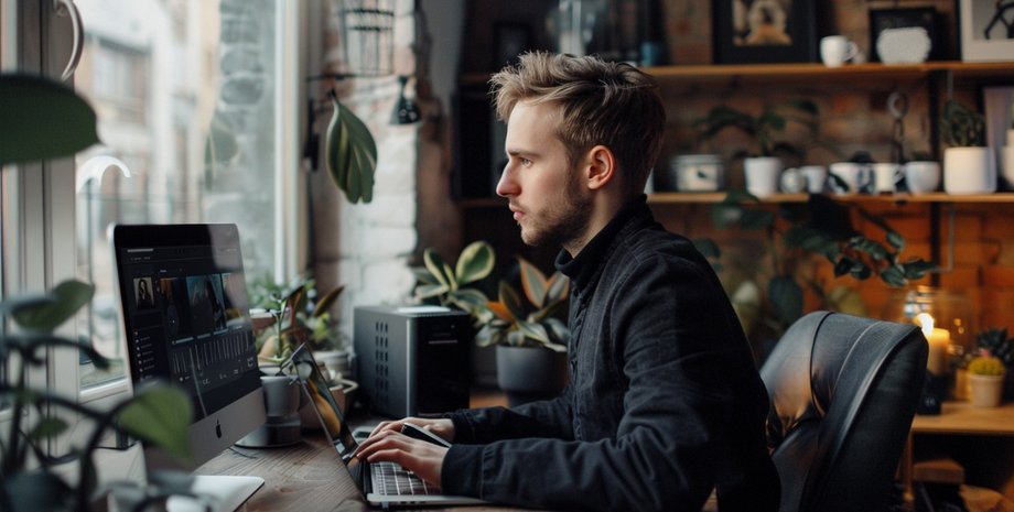 Парень за компьютером