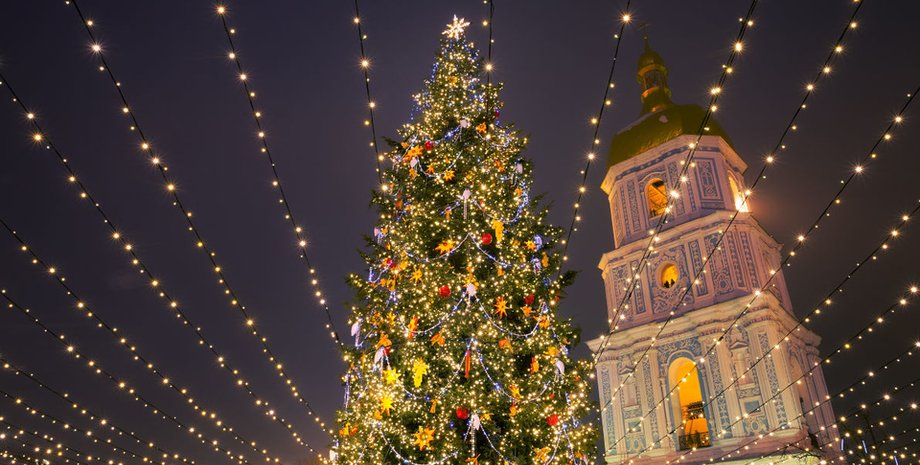 Новогодняя елка, Софийская площадь, новогодняя елка в Киеве