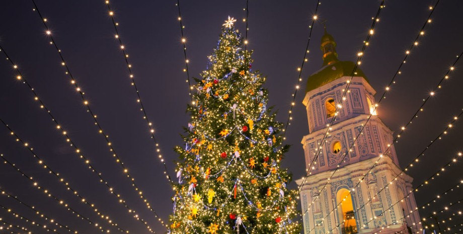 Новогодняя елка, Софийская площадь, новогодняя елка в Киеве
