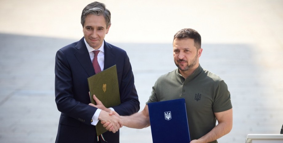 Президент Украины Владимир Зеленский и премьер-министр Ирландии Саймон Гаррис президент Украины, Владимир Зеленский, премьер-министр Ирландии, Саймон Харрис