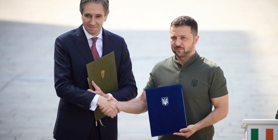 президент України, Володимир Зеленський, прем’єр-міністр Ірландії, Саймон Гарріс