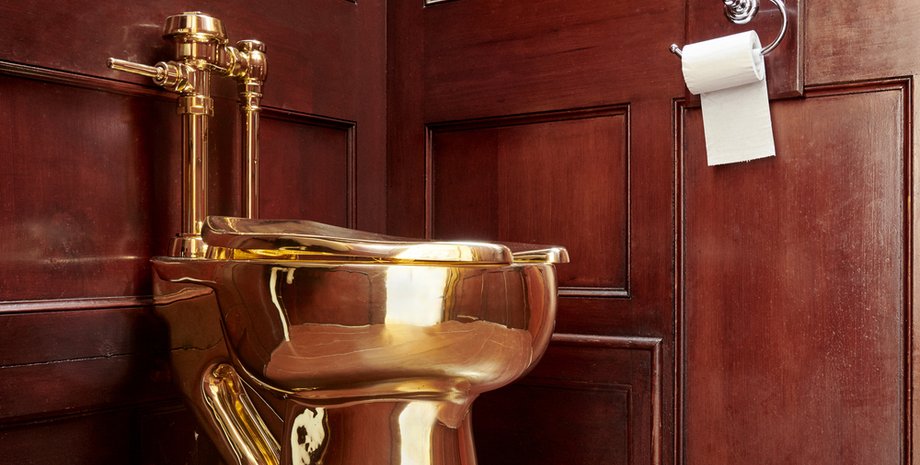 золотой унитаз, унитаз кража унитаза