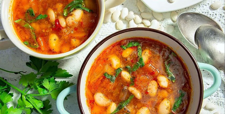 Пісний квасолевий суп з естрагоном, пісний суп, пісне меню