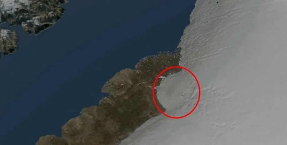 Ледник Гайавата, кратер