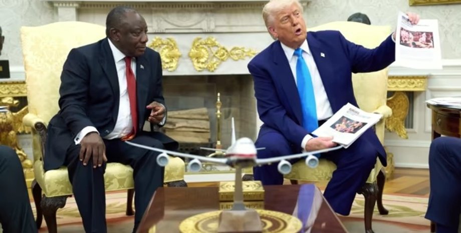 Дональд Трамп та Сіріл Рамафоса в Овальному кабінеті