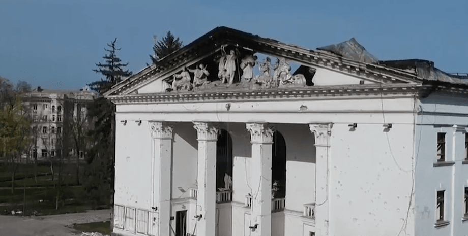 Мариуполь, драмтеатр, оккупация, снос, видео, война в Украине