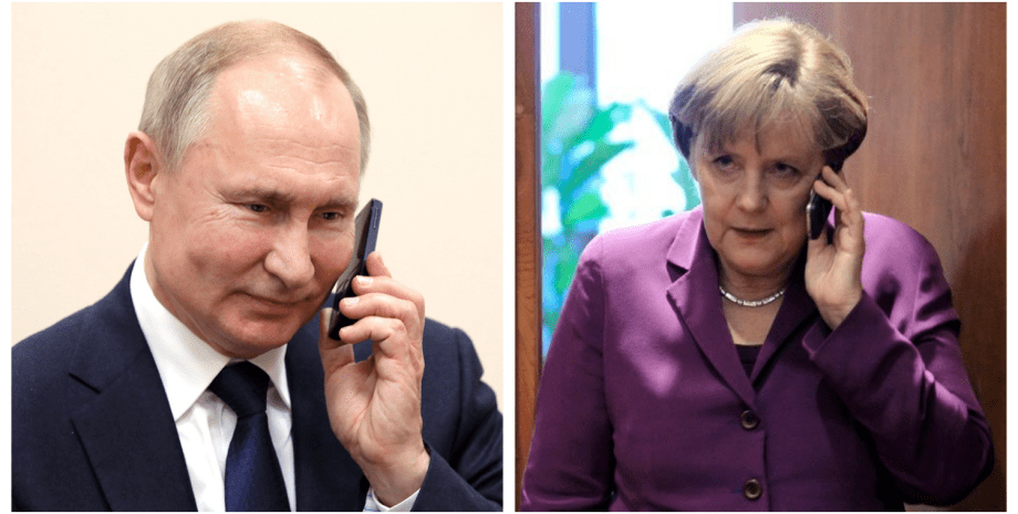 Путин, Меркель, телефонный разговор, телефон, разговор