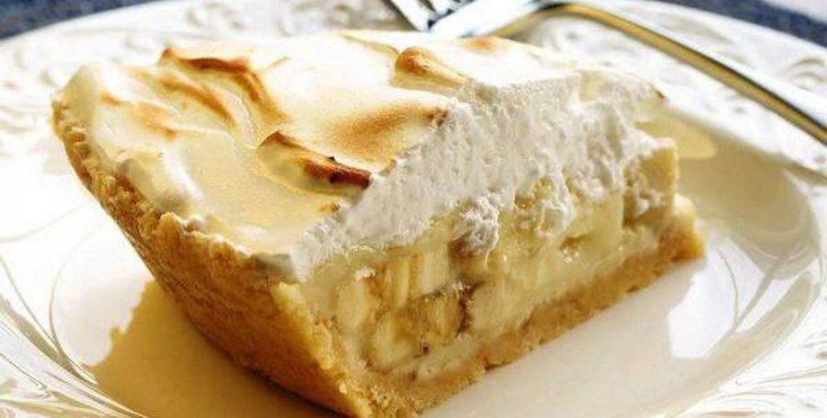 пирог с бананами, еда, десерт