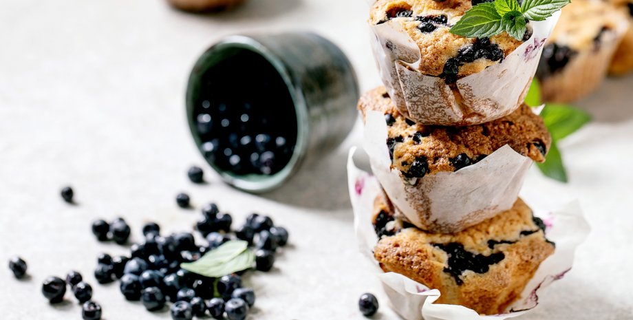 кексы, кексы с ягодами, рецепт кексов