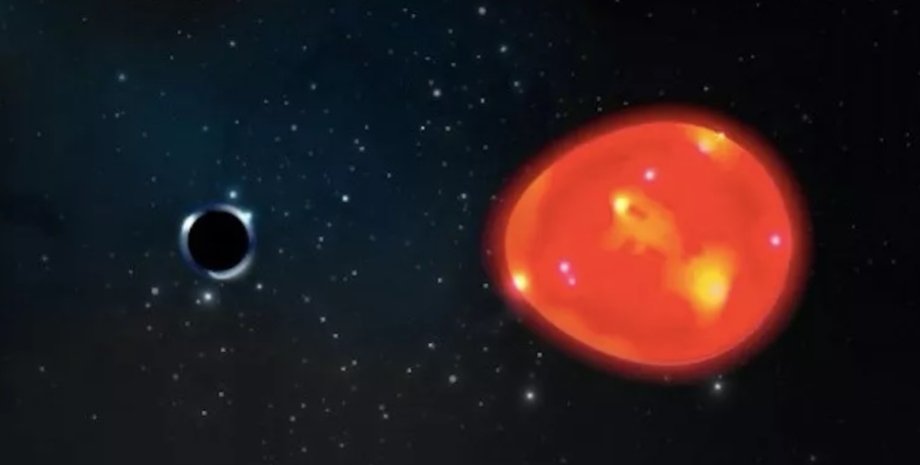 чорна діра, єдиноріг, зірка, червоний гігант