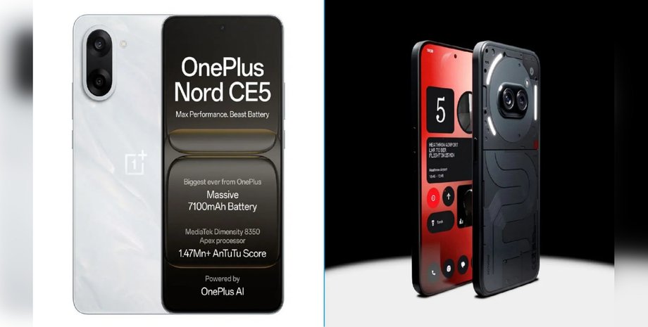 Бюджетные смартфоны OnePlus Nord CE5 и Nothing Phone 2a