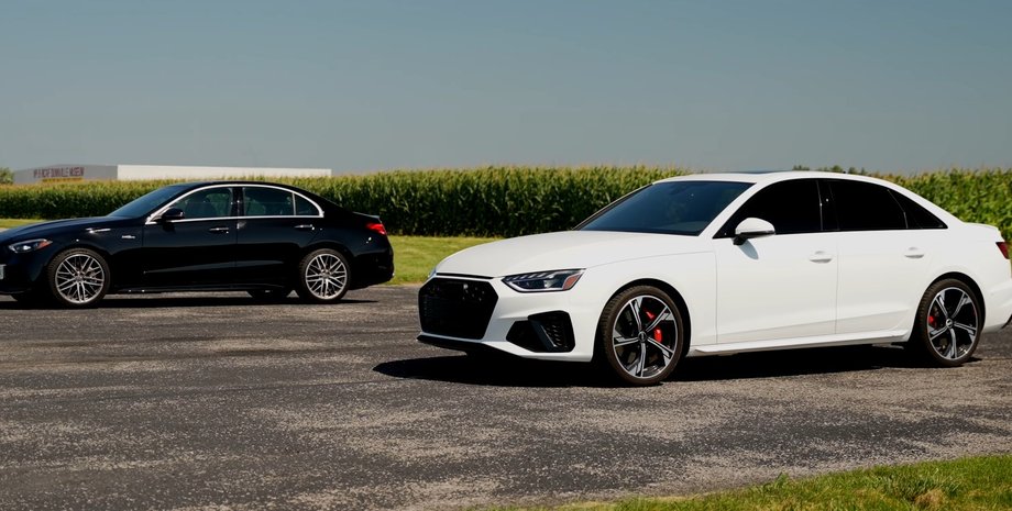 Audi, Audi S4, Mercedes, Mercedes-AMG, Mercedes-AMG C43, Авто, Автомобили, Седаны, Гонки, Заезд, Видео
