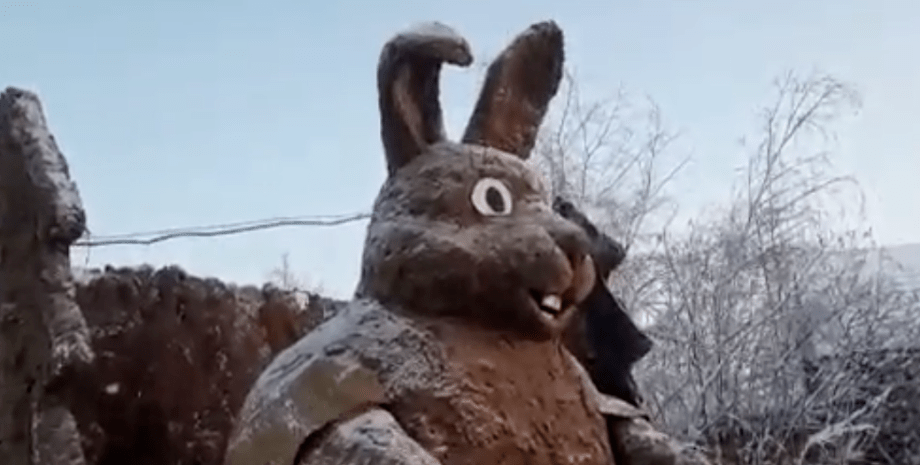 Скульптура, кролик, гній, Новий рік, Росія, РФ, Якутія, рік Кролика