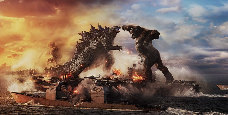 Годзілла проти Кінг-Конга, титани, монстри, битва титанів, ШІ, суперкомп'ютер, битва Годзілли проти Конга, фільм, статуя