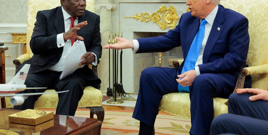 дональд трамп, президент юар, сирил рамафоса, президент сша