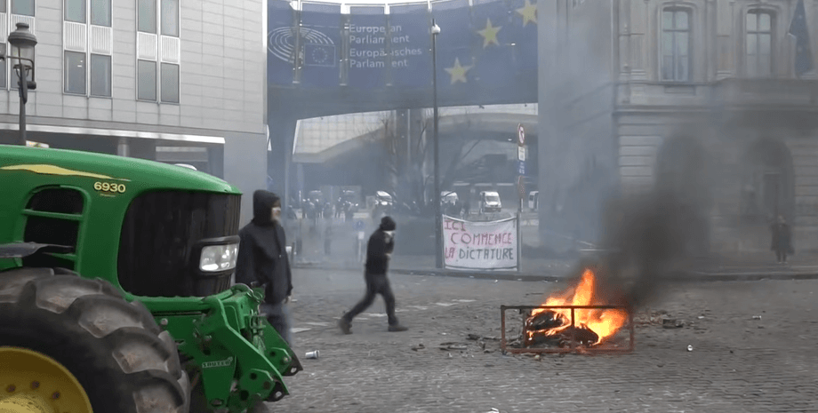 Фермери влаштували масові протести у Брюсселі Брюссель протести фермери 18 грудня