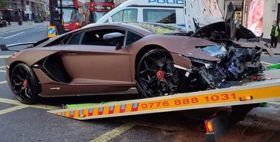 Lamborghini Aventador SVJ, Lamborghini Aventador, суперкар Lamborghini, разбитый суперкар