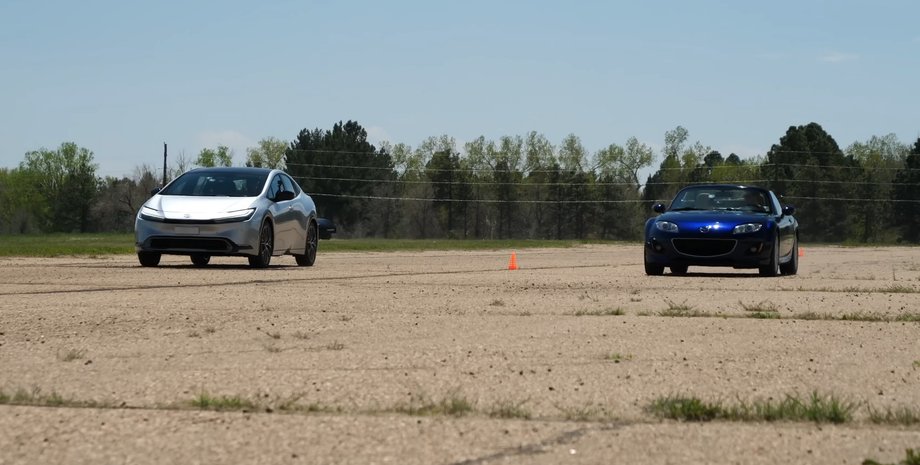 Mazda, Mazda MX-5, Toyota, Toyota Prius, Авто, Автомобили, Гонки, Заезд, Драг-рейсинг, Видео, Блогеры