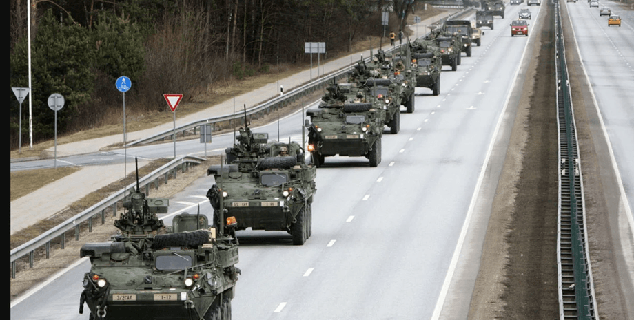 Колонна российской военной техники, российская агрессия, нападение России на Литву, Сувальский коридор, оккупация