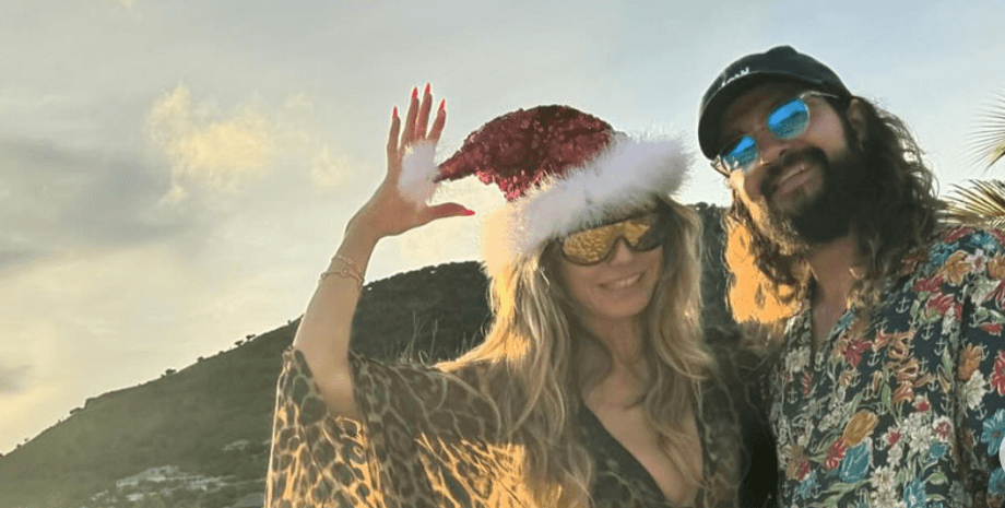 Хайди Клум и Том Каулитц, муж Хайди Клум, Рождество 2023, дети Хайди Клум, рождественские фото, Лени Клум